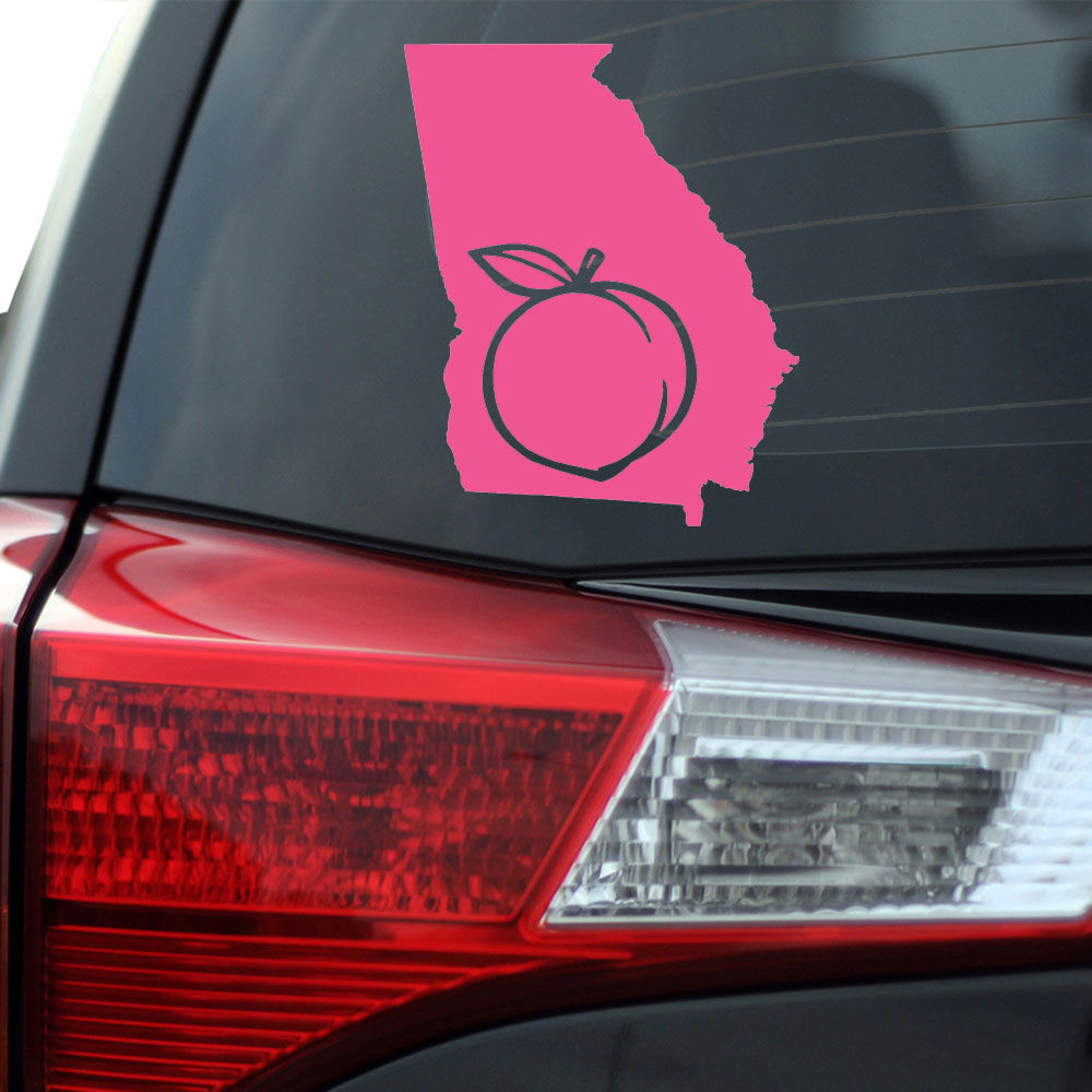 peaches car decal